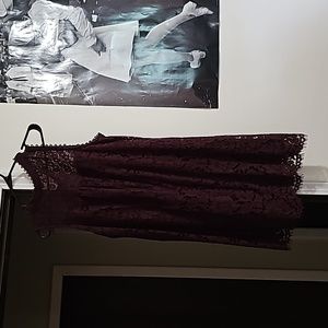 Maroon lace overlay dress